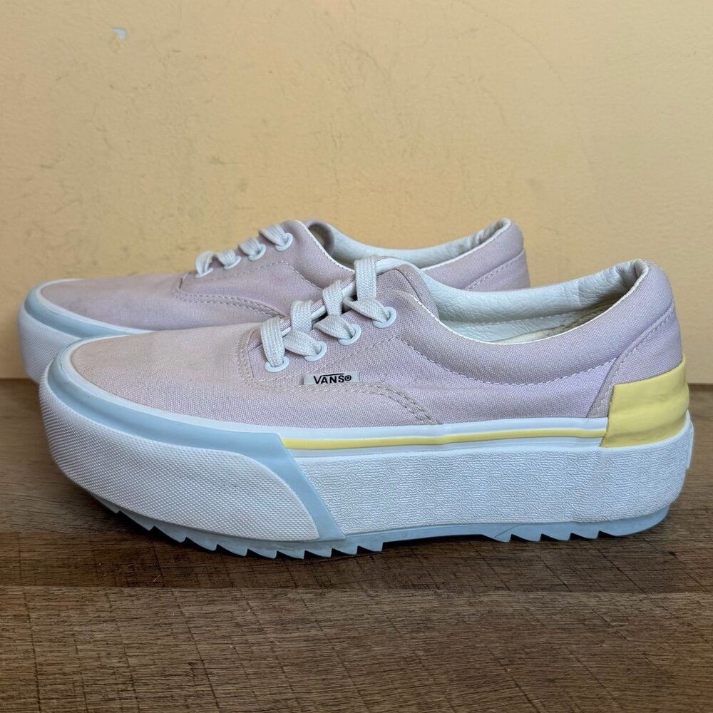 Vans Era Stacked Sneakers Womens 6.Pastel Pink Canvas Platform shoes Skate